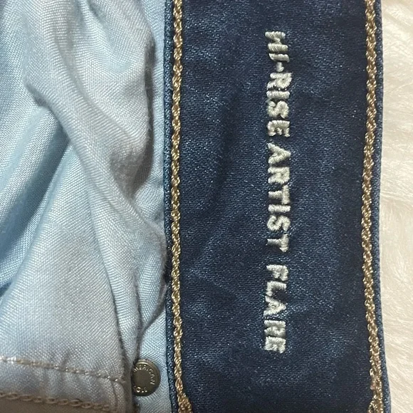 American Eagle Women's High-Rise Super Stretch Flare Denim Jeans 16 Long - Picture 4 of 7